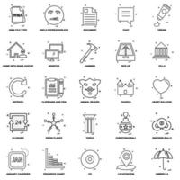 25 conjunto de iconos de línea de mezcla de concepto de negocio vector