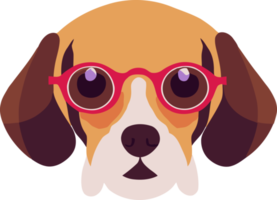 illustration graphic of beagle wearing sunglasses isolated good for logo, icon, mascot, print or customize your design png