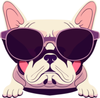 illustration grafisk av franska bulldogg bär solglasögon isolerat Bra för logotyp, ikon, maskot, skriva ut eller skräddarsy din design png