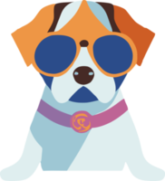 gráfico de ilustração de beagle usando óculos de sol isolado bom para logotipo, ícone, mascote, imprimir ou personalizar seu design png