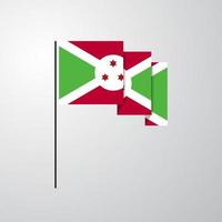 Burundi waving Flag creative background vector