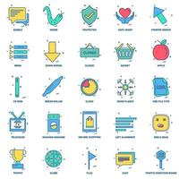 25 Business Concept Mix Flat Color Icon set vector