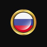 Russia flag Golden button vector