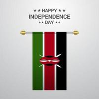 Kenya Independence day hanging flag background vector