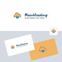 Cloud protected vector logotype with business card template Elegant corporate identity Vector