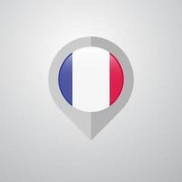 Map Navigation pointer with France flag design vector