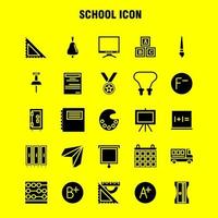 School Icon Solid Glyph Icon Pack For Designers And Developers Icons Of Education File Paper School Art College Paint Painting Vector