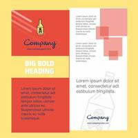 Drink bottle Company Brochure Title Page Design Company profile annual report presentations leaflet Vector Background