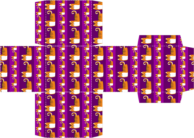 förpackning låda design med katt mönster tema png