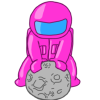 illustration mignonne d'astronaute png