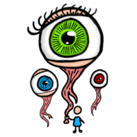 design de ilustração de olhos de monstro png