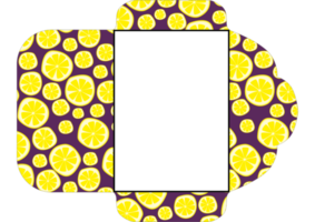 Envelope Design with Lemon Fruit Theme png