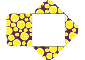 Envelope Design with Lemon Theme png