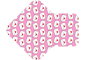 conception d'enveloppe avec le thème de la lettre d'amour rose png