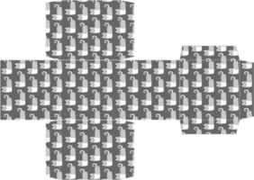förpackning låda design med katt mönster tema png