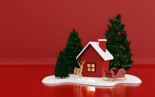 3D Illustration of Merry Christmas photo