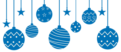 blauw Kerstmis bal en ster clip art PNG