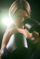 Boxing woman view photo