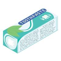 Toothpaste package icon, isometric style vector