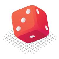 Side dice icon, isometric style vector