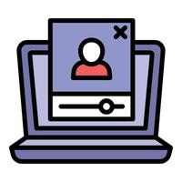 Webinar icon, outline style vector