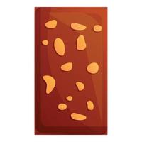 Chocolate nut biscuit icon, cartoon style vector