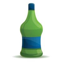 Green sauce bottle icon, cartoon style vector