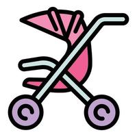 Maternity pram icon, outline style vector