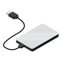 Power bank icon, isometric style vector