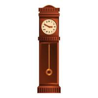 House pendulum clock icon, cartoon style vector