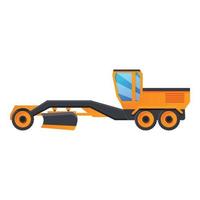 Grader machine vehicle icon, cartoon style vector