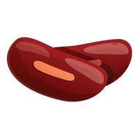 Red beans icon, cartoon style vector