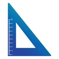 Plastic angle ruler icon, cartoon style vector