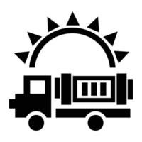 icono de camión de energía solar, estilo simple vector