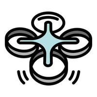 Quadcopter icon, outline style vector