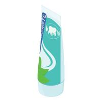 Mint toothpaste icon, isometric style vector