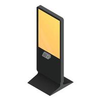 Interactive kiosk icon, isometric style vector