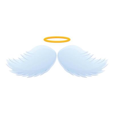 Halo wings icon, cartoon style