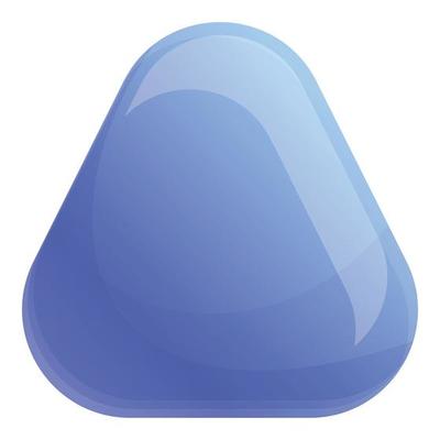 Triangle pill icon, cartoon style