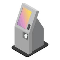 icono de quiosco de pago, estilo isométrico vector