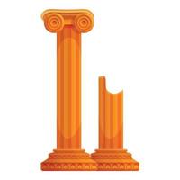Ancient columns icon, cartoon style vector