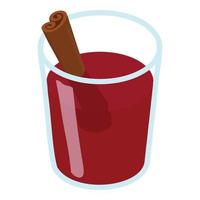 Glass mulled wine icon, isometric style vector