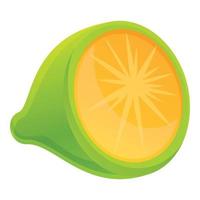 Half lime icon, cartoon style vector