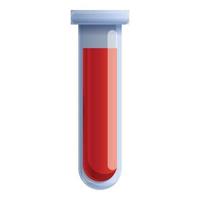 Blood test tube icon, cartoon style vector