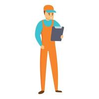 Auto mechanic car checklist icon, cartoon style vector