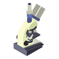 Microscope icon, isometric style vector