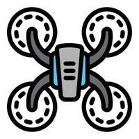 Aerial drone icon, outline style vector