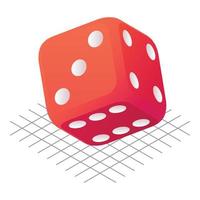Roll dice icon, isometric style vector