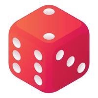 Dice dot icon, isometric style vector