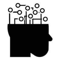 Smart brain mind icon, simple style vector